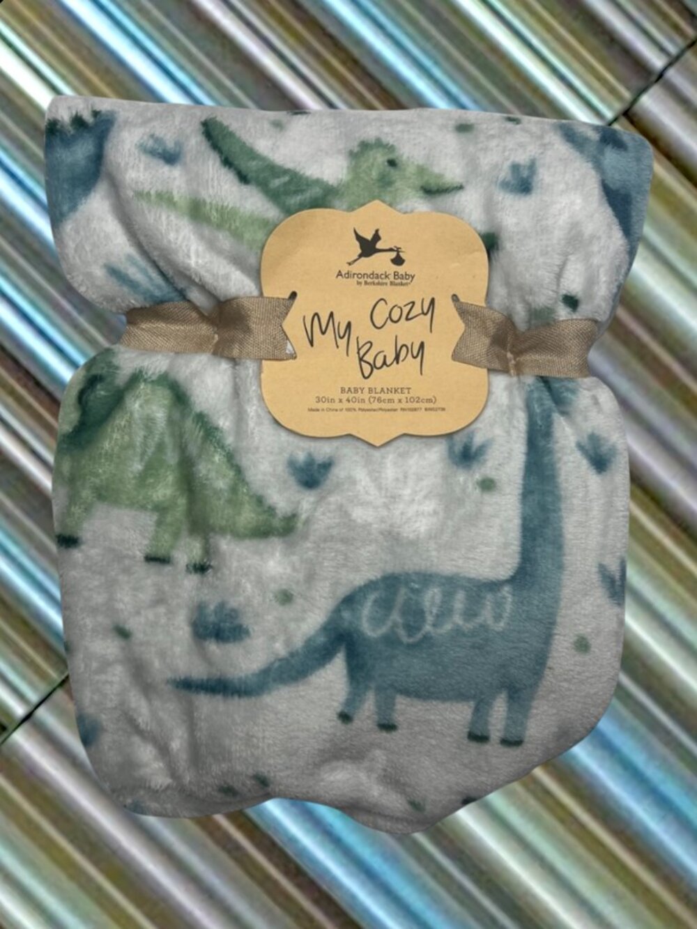 NWT Dinosaurs Dinosaur Baby Blanket Plush Toddler Boys Blue Green Berkshire